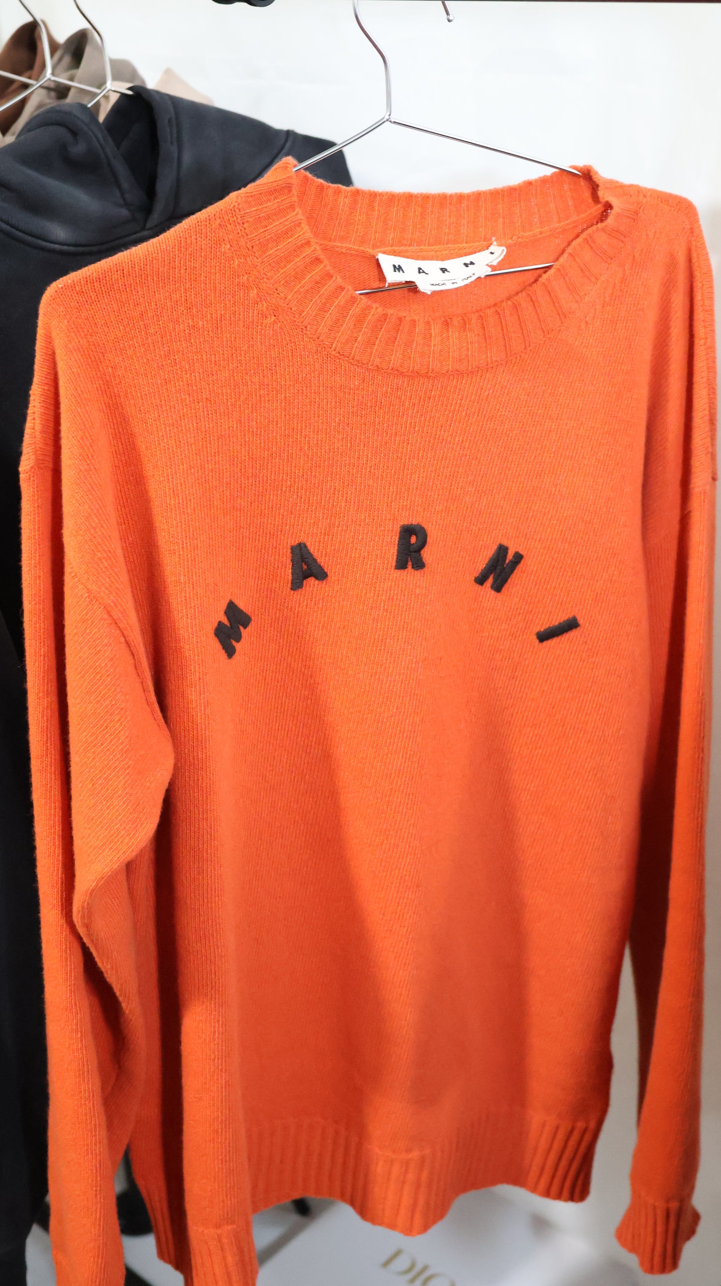 Marni Orange Cashmere Sweater Indian Orange | Mens Knitwear
