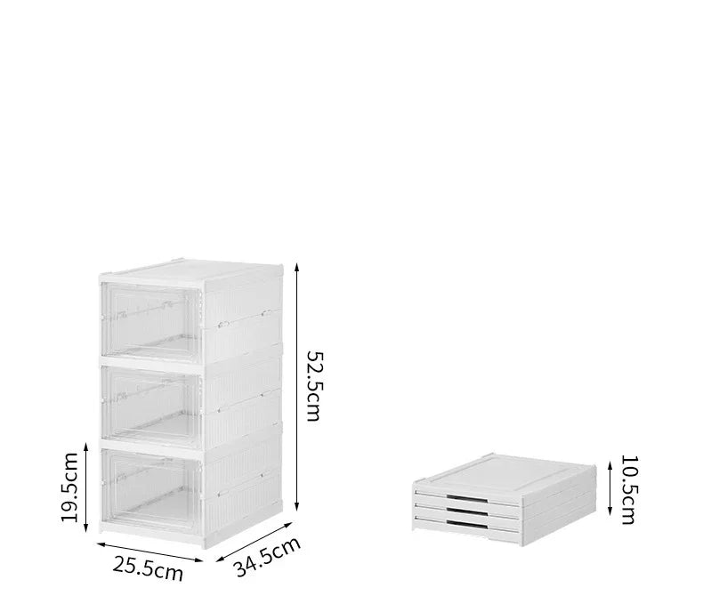 Transparent Installation-free Shoe Storage Box Stackable 6Floor Organizer for Closet Space Saving Shoe Rack Container Bin Holder