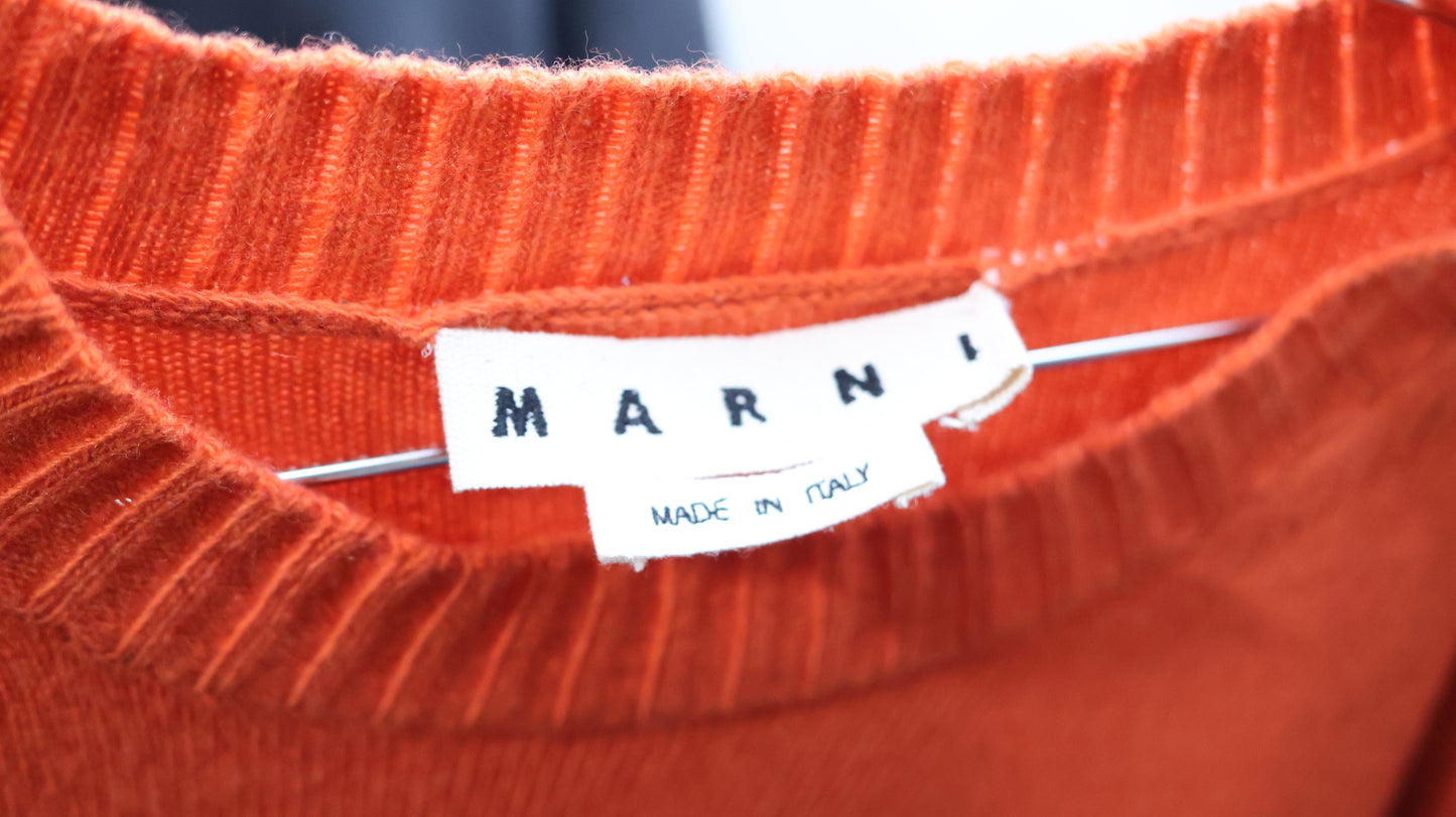 Marni Orange Cashmere Sweater Indian Orange | Mens Knitwear