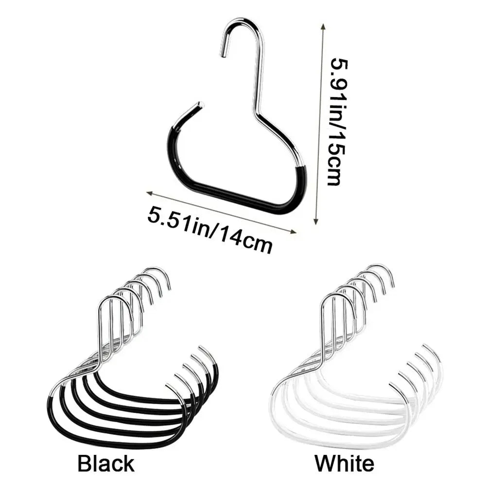 5Pcs Portable Carbon Steel Closet Hat Hanger Hold 8 Hats Anti-slip Hat Storage Hook Space Saving Camisole Clothes Hooks Belts