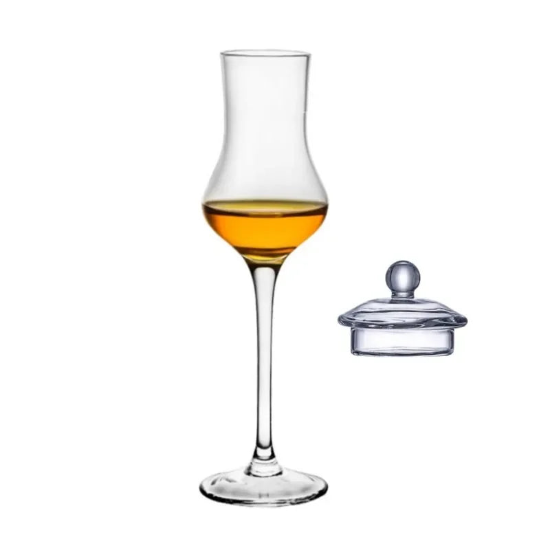 100ml Tulip Goblet with Lid Exquisite Whisky Vodka Brandy Tasting Cup Family Bar Restaurant Banquet Wine Drinkware