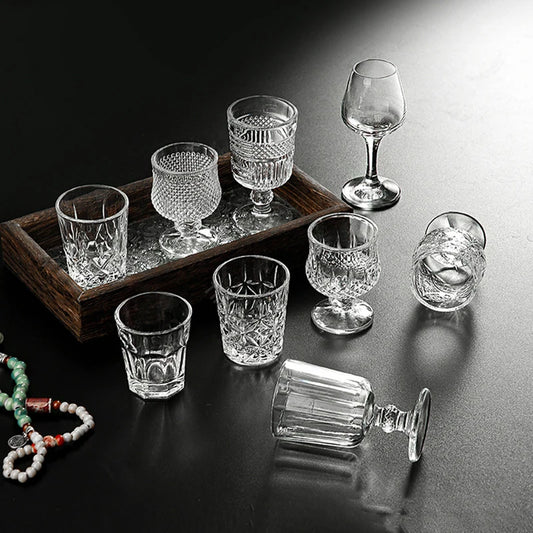 Multiple Styles Glass Cup Luxury Liquor Glass Wine Bar Party Restaurant Home Small Goblet Tasting Small Wine Glasses