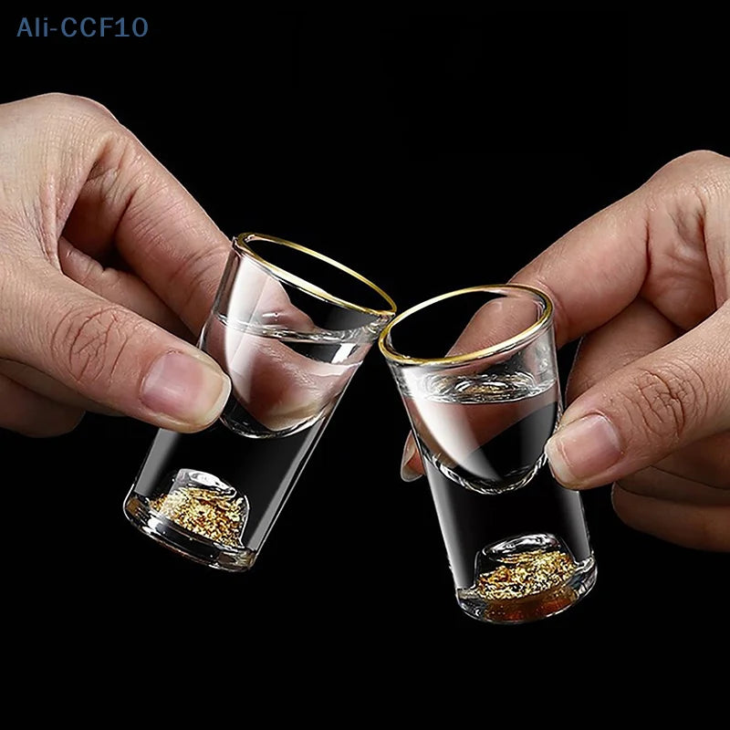 1 Pc Vodka Glasses Home Creative Small Glasses Glass Gilt Rimmed White Wine Glasses Bar Ware White Wine Glasses