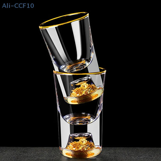 1 Pc Vodka Glasses Home Creative Small Glasses Glass Gilt Rimmed White Wine Glasses Bar Ware White Wine Glasses