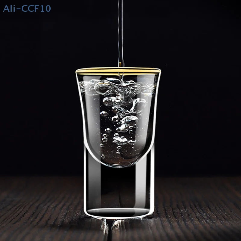 1 Pc Vodka Glasses Home Creative Small Glasses Glass Gilt Rimmed White Wine Glasses Bar Ware White Wine Glasses