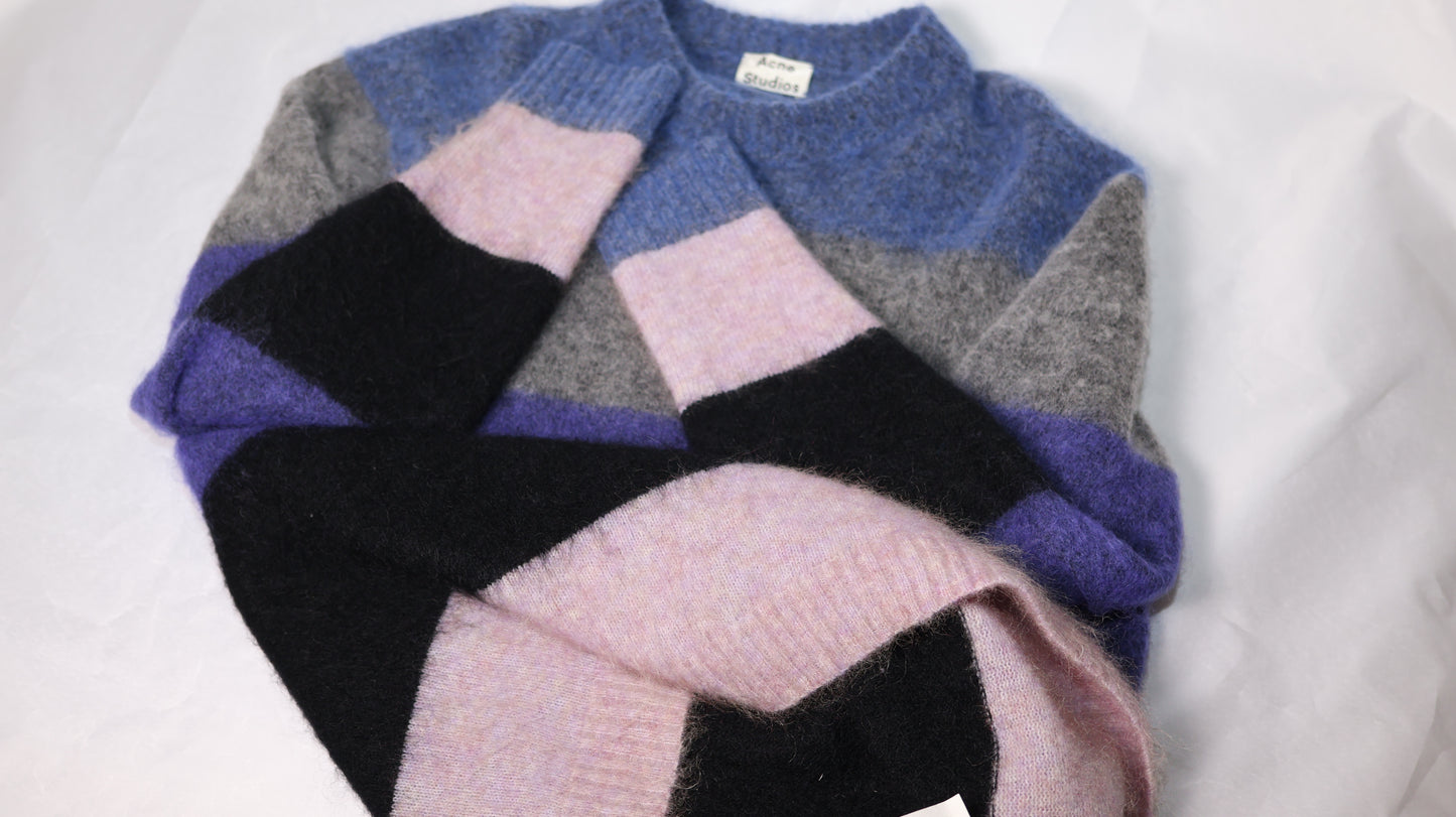 Acne Studios Albah Mohair Wool Sweater Striped Multicolor