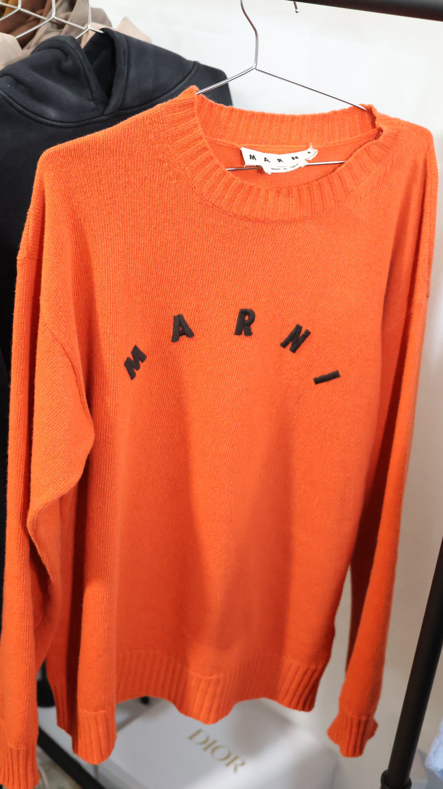 Marni Orange Cashmere Sweater Indian Orange | Mens Knitwear