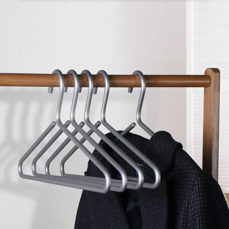 5pcs Clothes Hanger High Quality Aluminum Alloy Trousers Hangers with Clips Multifunctional Wardrobe Organizer Storage Racks