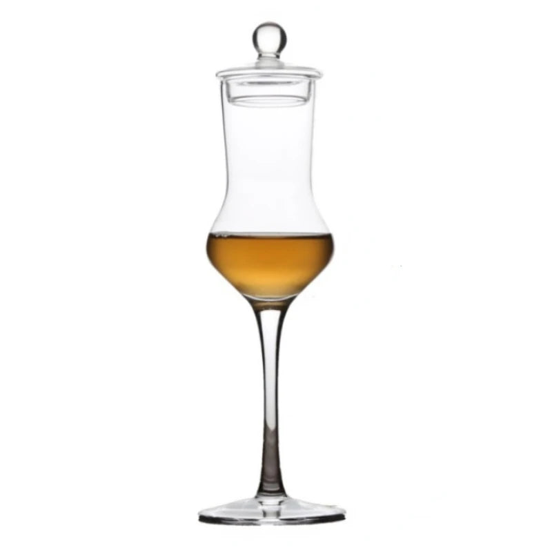 100ml Tulip Goblet with Lid Exquisite Whisky Vodka Brandy Tasting Cup Family Bar Restaurant Banquet Wine Drinkware